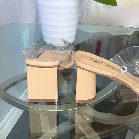 Lulus Joji Nude Transparent Crystal High Heels - Picture 7 of 12